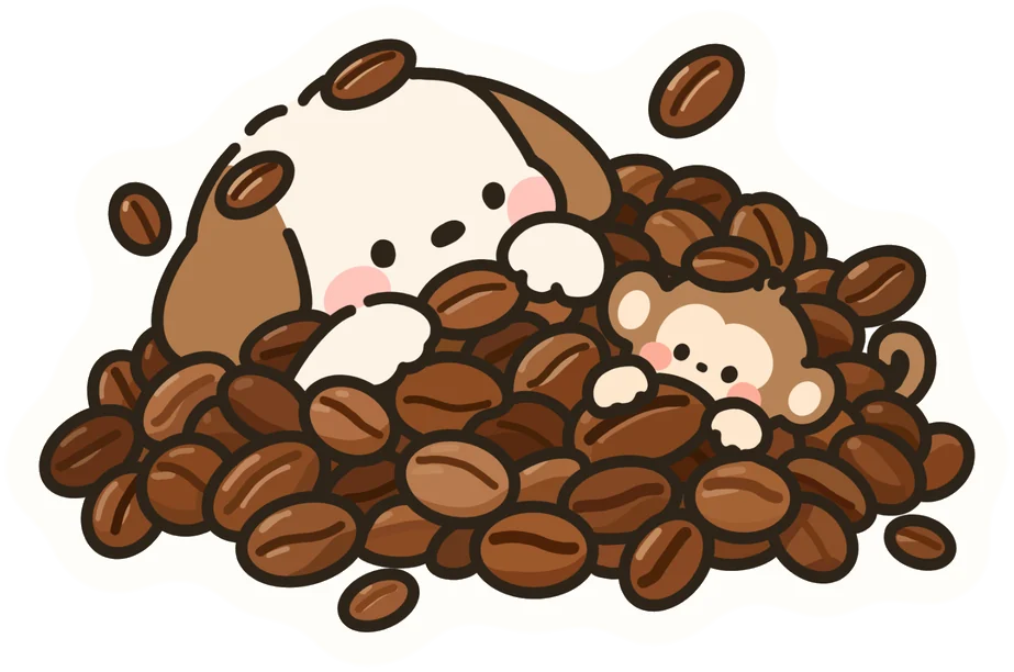 Coffee · Mooki & Tooki sticker, coming soon