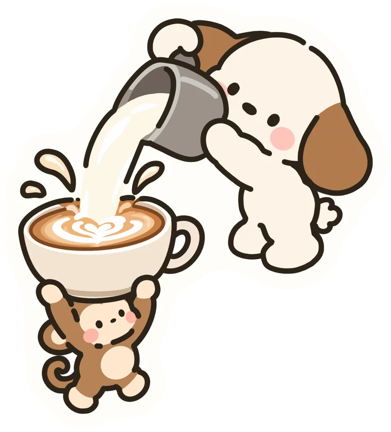 Coffee · Mooki & Tooki sticker, coming soon